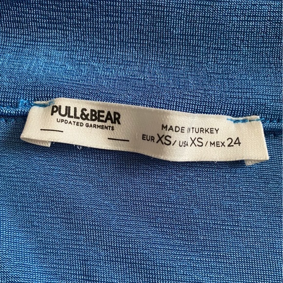 Blue Cropped Button Up Shirt - Picture 3 of 8